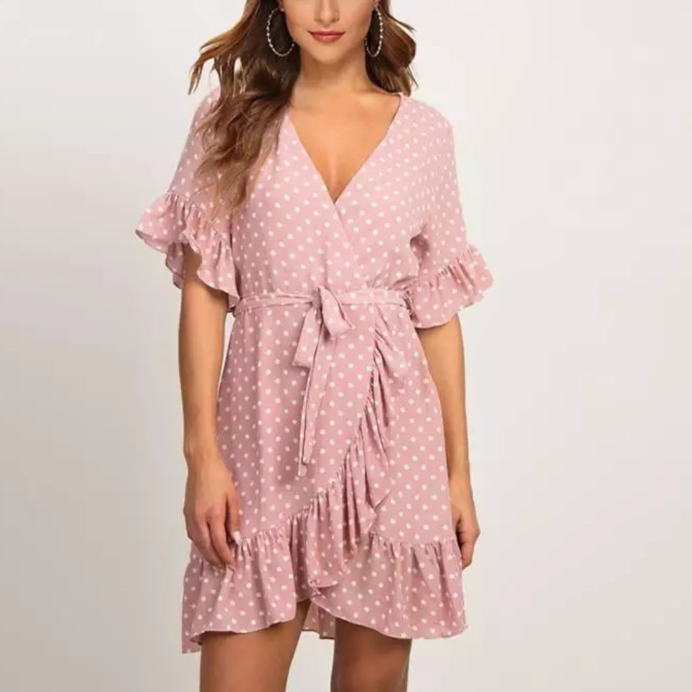 Pink polka dot dress - Picture 2 of 8